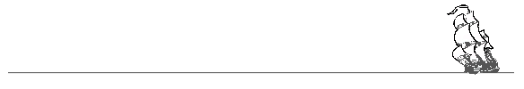 line across page with a clipper ship on the right side