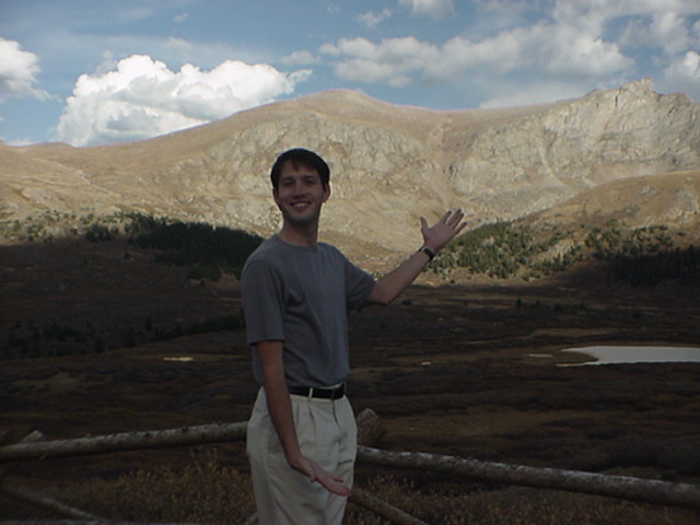 This is a image of me Showing off the mountains in the background